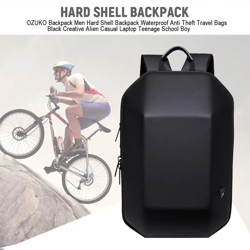 

MTB Bicycle Bike Backpack Men Hard Shell Motorcycles Backpack Waterproof Anti Theft Hardshell Laptop Bags Black Backpack