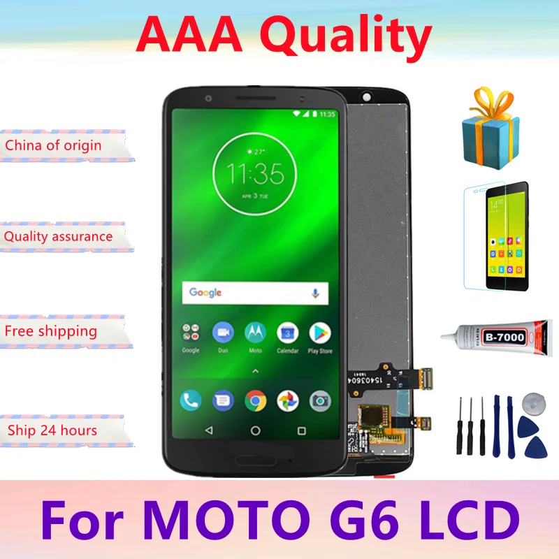 5.7 Original For Moto G6 XT1925 XT1925-3 XT1925-5 LCD Display Screen Digitizer With Frame Replacement For Motorola Moto G6 lcd