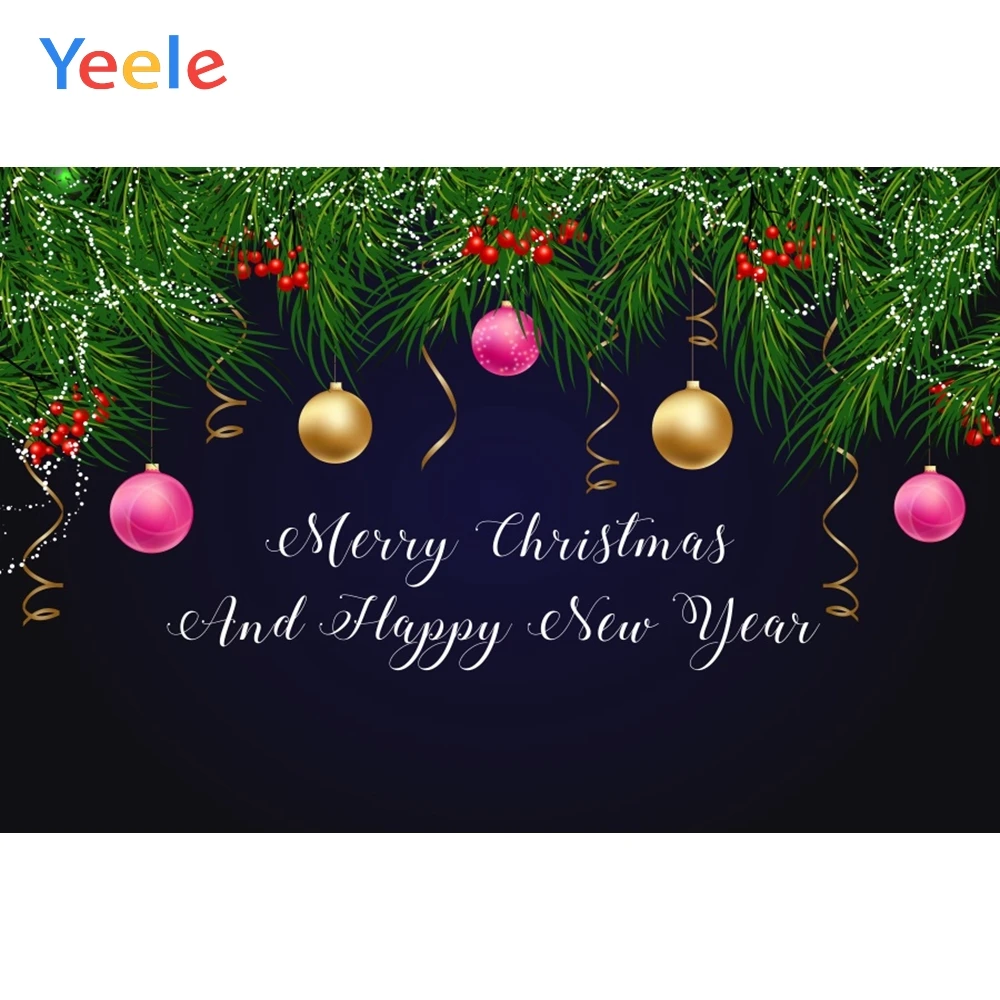 

Yeele Christmas Backdrop New Year Ball Pine Newborn Baby Birthday Party Custom Vinyl Photography Background For Photo Studio