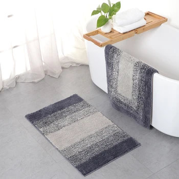 

Gradient Color Style Bathroom Carpet Polyester Fabric Bathroom Toilet Door Mat Super Water Absorption Bath Mat Tapis De Bain