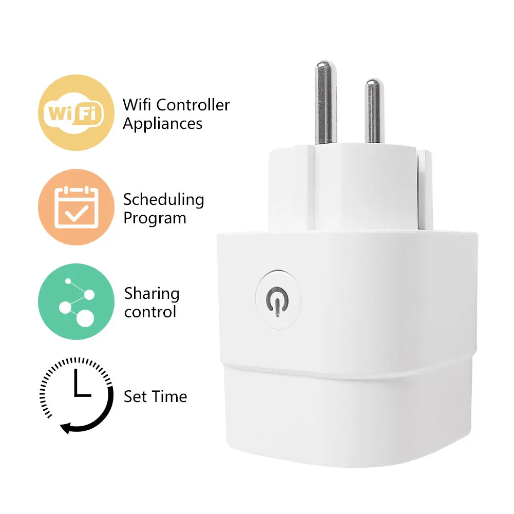 CBE New WiFi Smart Sockets 16A EU UK US Plug Tuya Smart Life APP Work with Alexa Google Home Smart-Home Automation