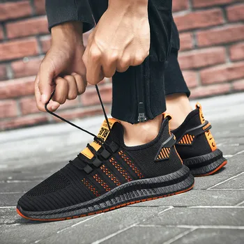 

Lightweight comfortable breathable sneakers Feminino Zapatos Men's shoes Lace-up Mesh men's non-slip wear-resistant casual shoes