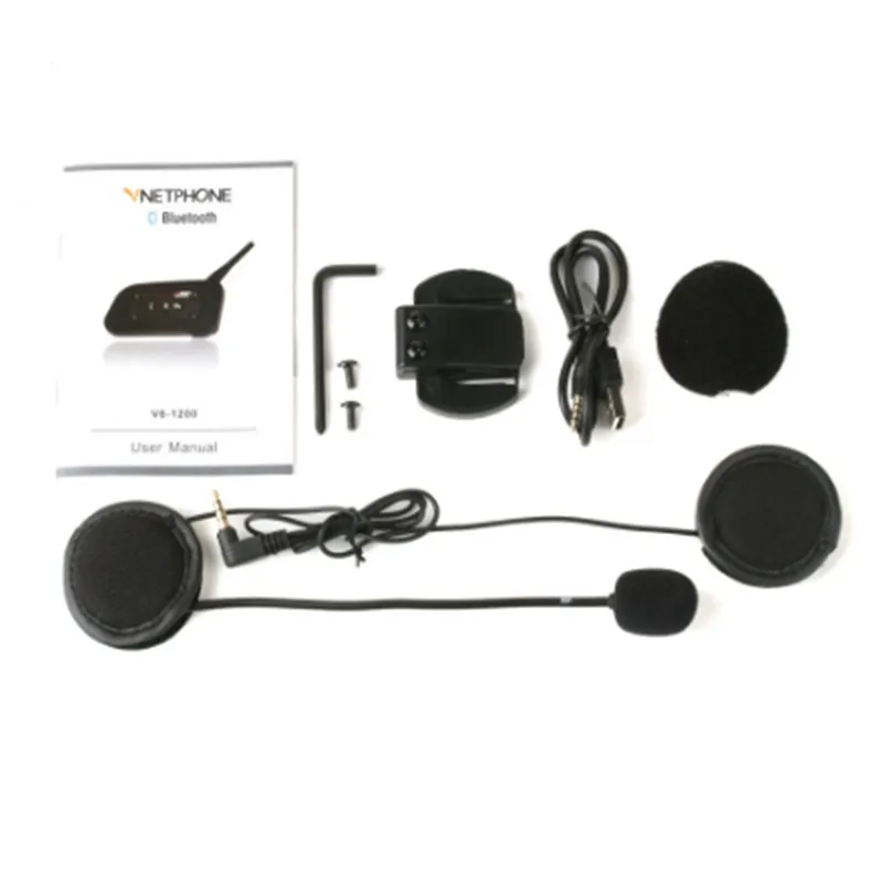 Vnetphone V6 мотоцикл Bluetooth 1200 м шлем домофон полный дуплекс для 6 райдеров BT беспроводной motocicleta переговорные гарнитуры