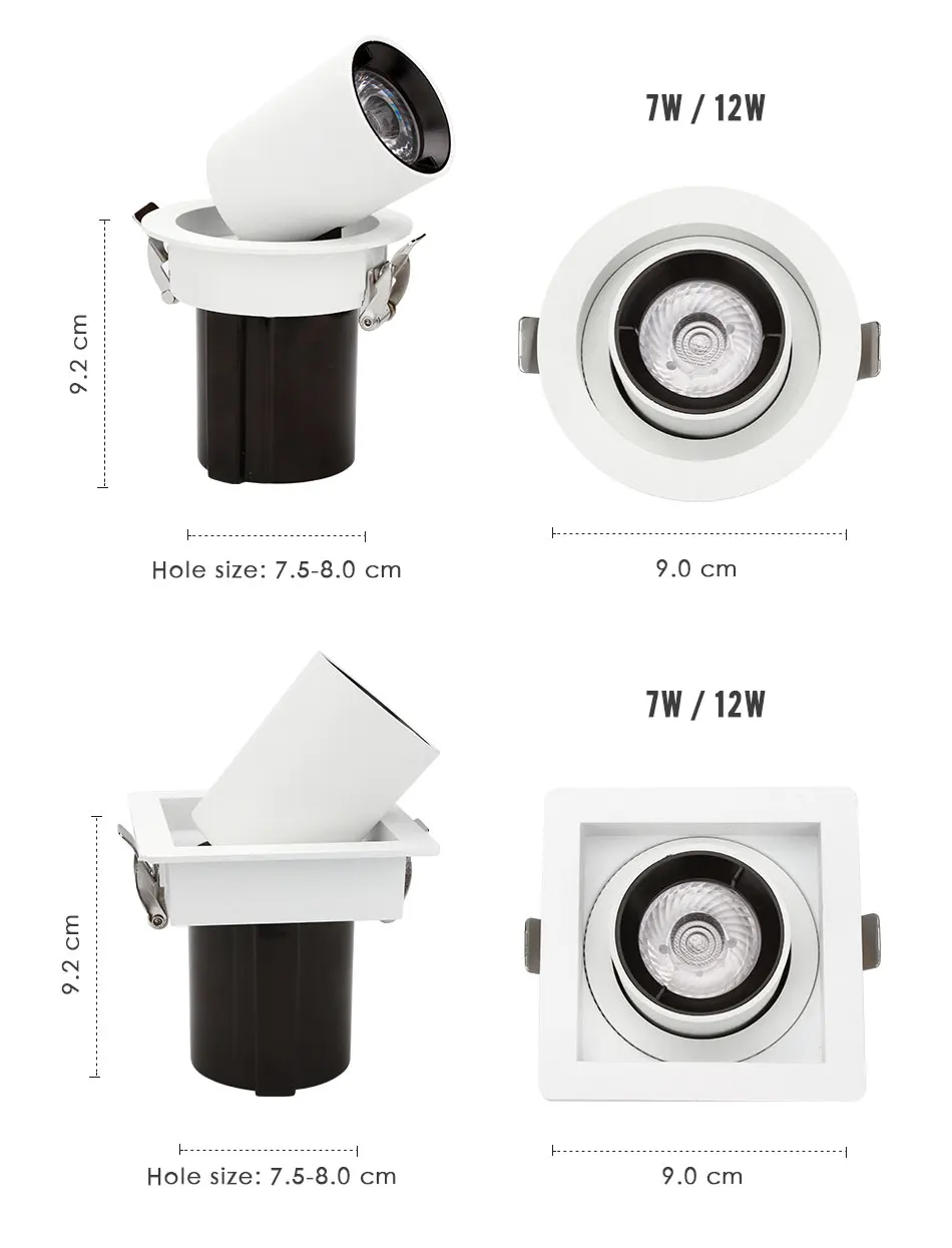 LED COB Downlight Adjustable Dimmable 5W 7W 12W Rotatable Clothing Store Bar H0dcc0937592b416bbb6dc98c17da38c5Q