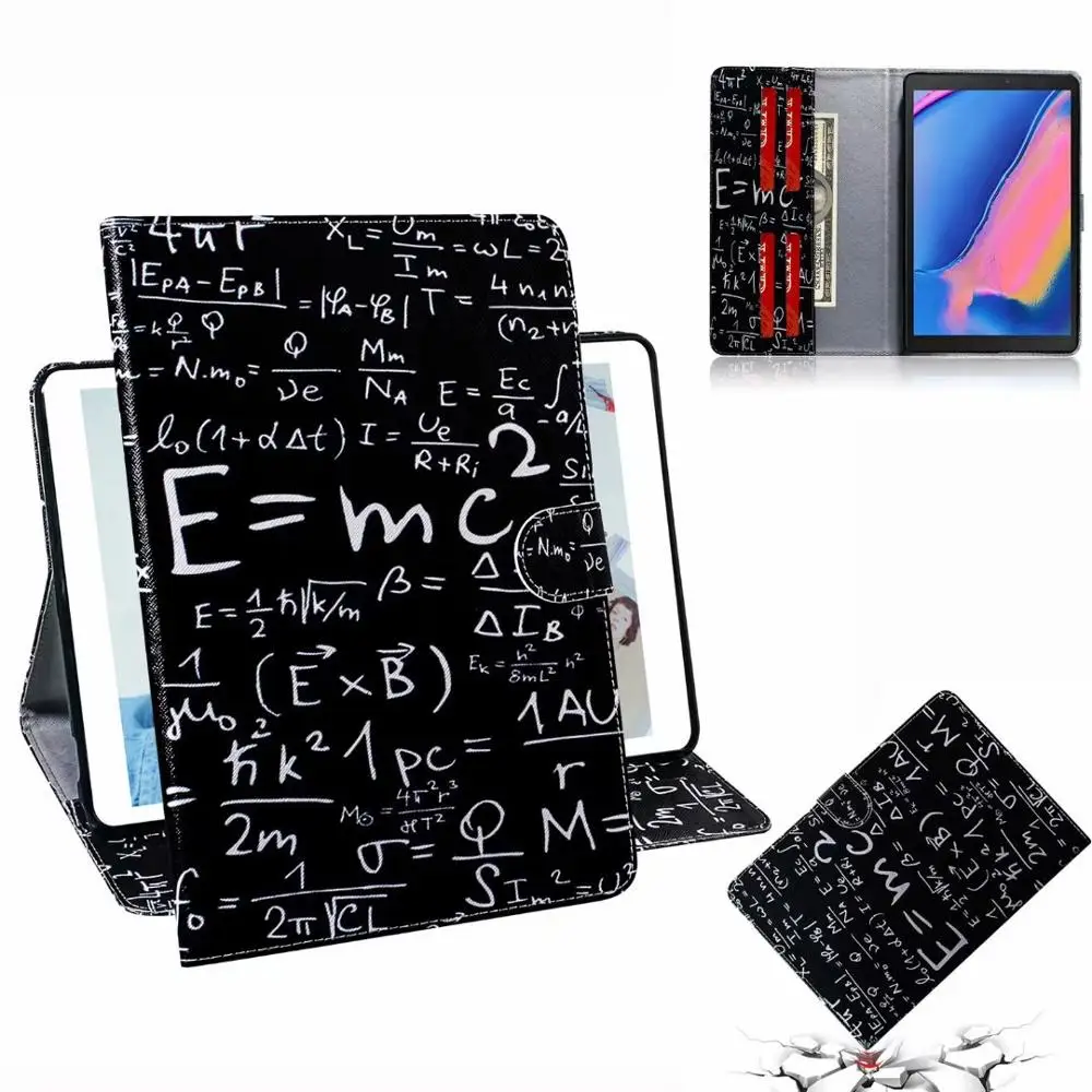 7 Модный Цветной чехол для планшета для Samsung Galaxy Tab A P200 P205 SM-P200 P205 8,0 дюймов смарт с отделением для карт, на магните чехол+ ручка - Цвет: 7