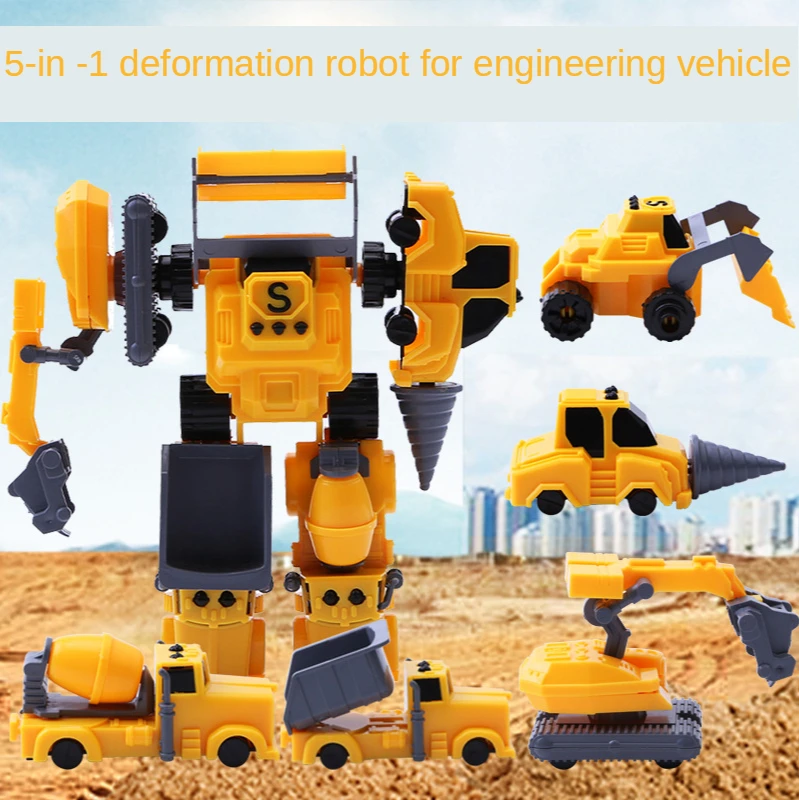 

Deformation Engineering Vehicle Model Car Cool Engineering Vehicle Robot Plastic Version of Children's Toys