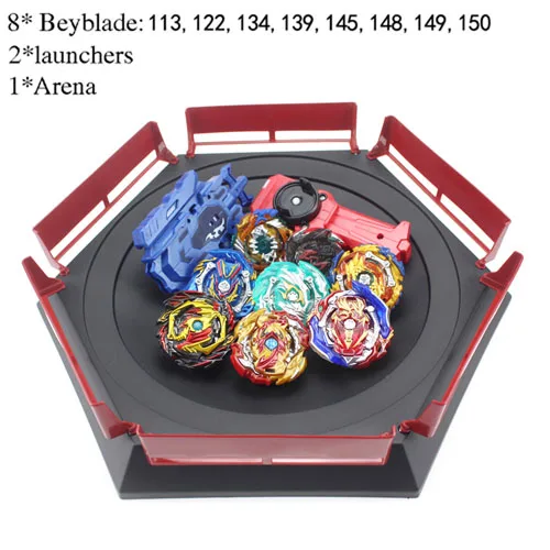 Beyblade Burst набор пусковых устройств Beyblade игрушки Арена Bayblades Toupie Металл Burst Avec Бог волчок Bey Blade лезвия игрушки - Цвет: 8pcs Launcher Arena