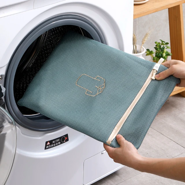 Hímzőmosó Táska Megvastagodott Szennyeződés Elleni Védelemgátló Mosókáska Háztartási Fehérnemű Ruházat Mosózsák Hálózsák - Image 5