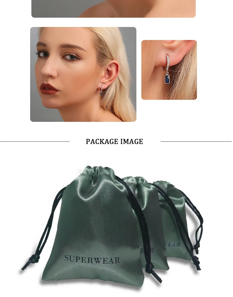 SUPERWEAR 925 пробы серебряные серьги Huggie с шармом желтого золота цвет роскошный обруч с камнем Серьги для женщин корейские ювелирные изделия