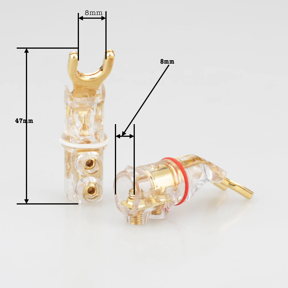 Spade Connector Plug para Cabo de Alto-falante Estilo Wbt Hifi Audio Terminal Plug Sy1524 Pcs y - Image 2