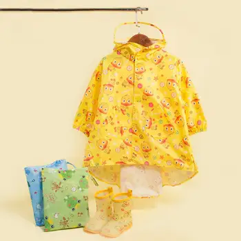

Kids Baby Cartoon Animal Style Waterproof Hooded Long Sleeve Raincoat Children Raincoat Rainwear Windproof Rain Coat Clothes