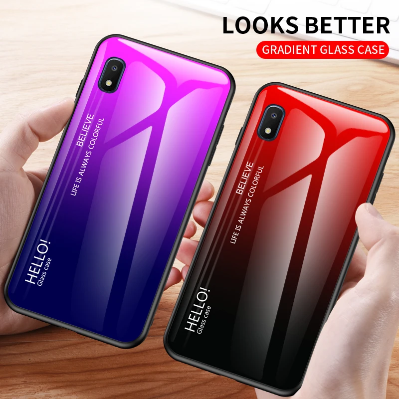 

Gradient Glass Phone Cases For Samsung Galaxy S7 Edge S8 S9 S10 Plus Note 8 9 10 J3 J5 J7 2017 Prime J8 A7 2018 A10E Cover Case