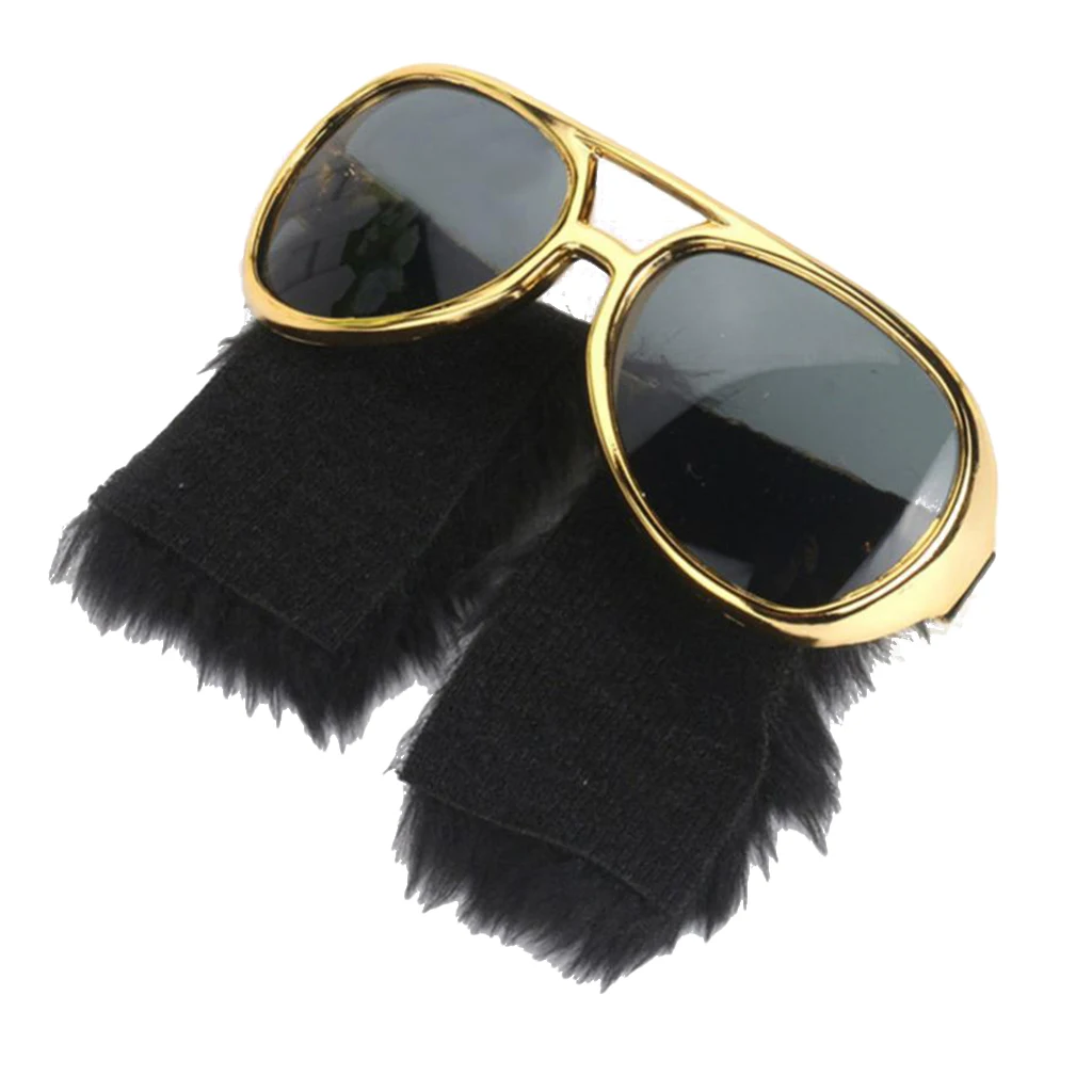 Novelty Large Side Whiskers Sunglasses Cool Sunglasses Glasses 70s Disco Costume Props Costume Accessories for Fancy Parties