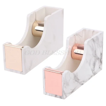 

Marble Desktop Adhesive Tape Dispenser Cutter Metal Core Office School Supplies