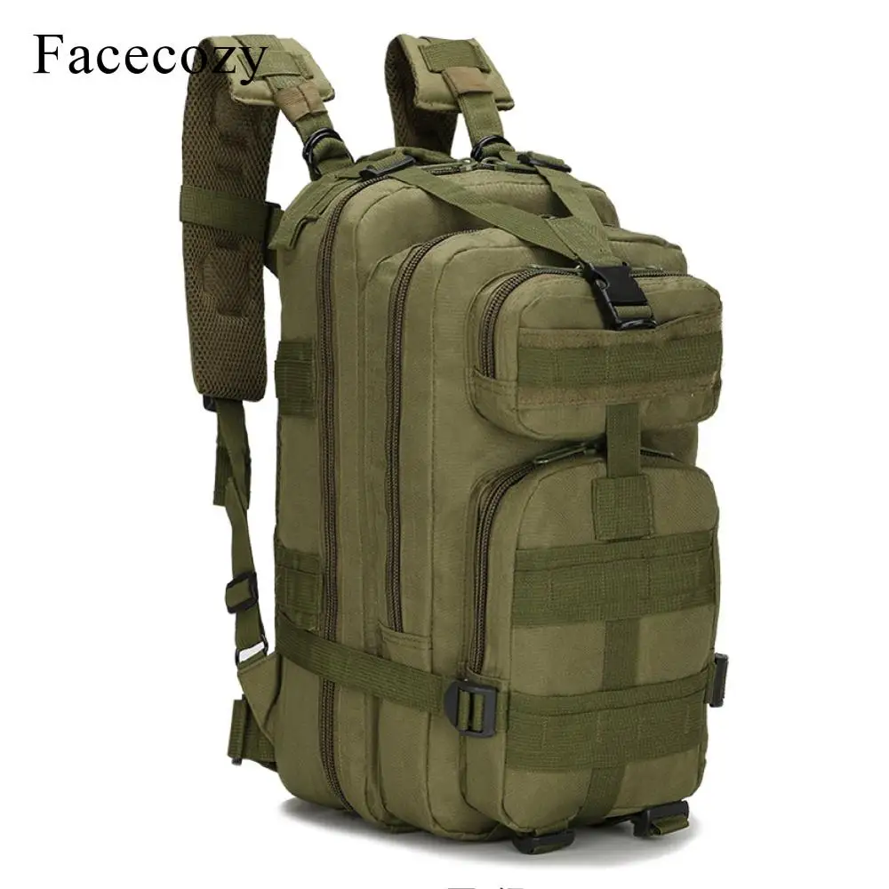 Facecozy Открытый походный военный тактический рюкзак камуфляж 600D нейлон треккинг Сумка для дорожного набора 25-30L маленький спортивный рюкзак - Цвет: Army Green