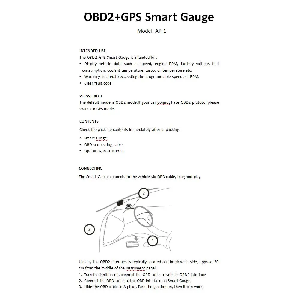 Obd gps dual system hud display car