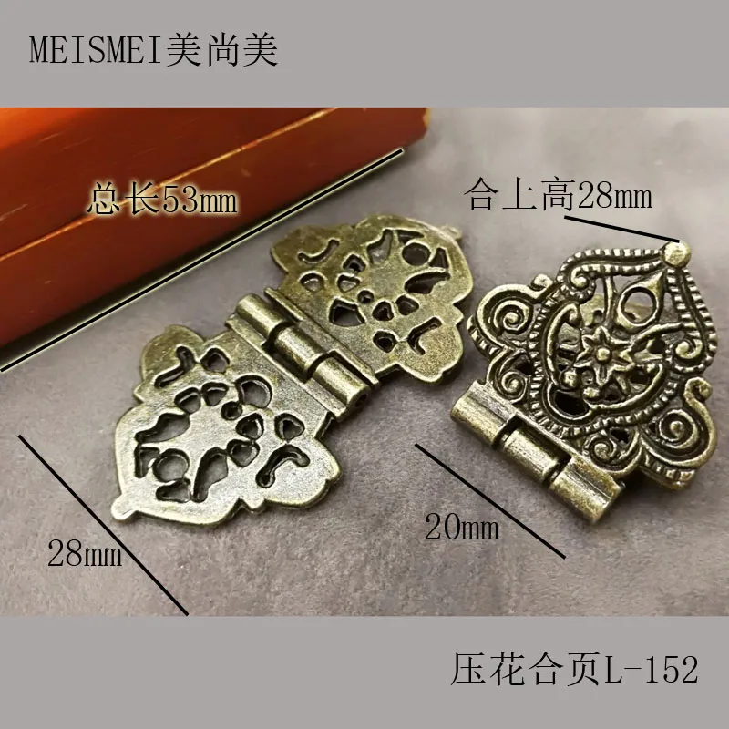 10pcs Hardware антикварная мебель печать цинковые петли толстые и маленькие листья