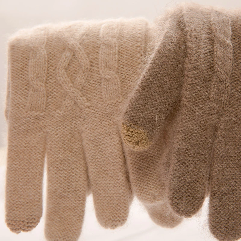 Französisch custom made lila 100% kaschmir handschuhe frauen gestrickte  herbst und winter kaschmir warm halten mit touchscreen|Women's Gloves| -  AliExpress