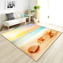 3D в виде ракушки пляжный ковер для гостиной, спальни, детские большие ковры, кухонный зал, синий морской пол, коврик для детской игры, tapete, украшение дома