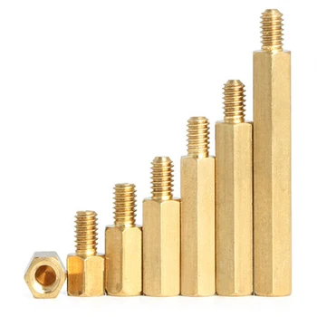

M3 Brass Single-head hexagon screws stud wiring motherboard screw single pass nut column isolation bolts 31mm-100mm Length