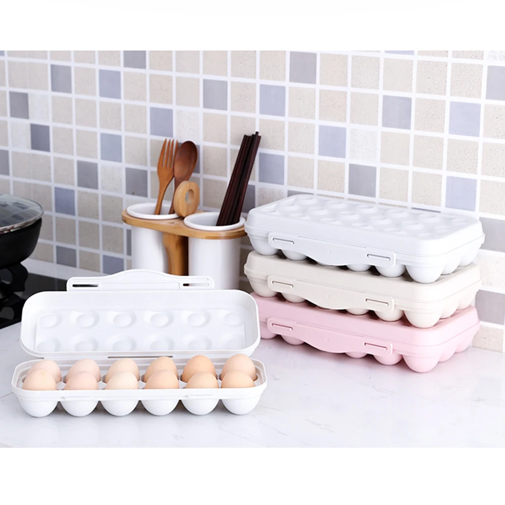 Snap-In 18 Grids Egg Holder Storage Case Box Container Tray For Freezer Fridge