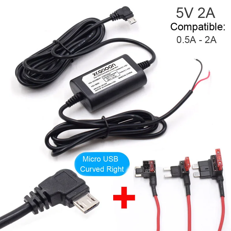 ตัวเลือกสินค้า สายชาร์จกล้องรถยนต์ 5V 2A พร้อม Micro & Type-C 3 เมตร