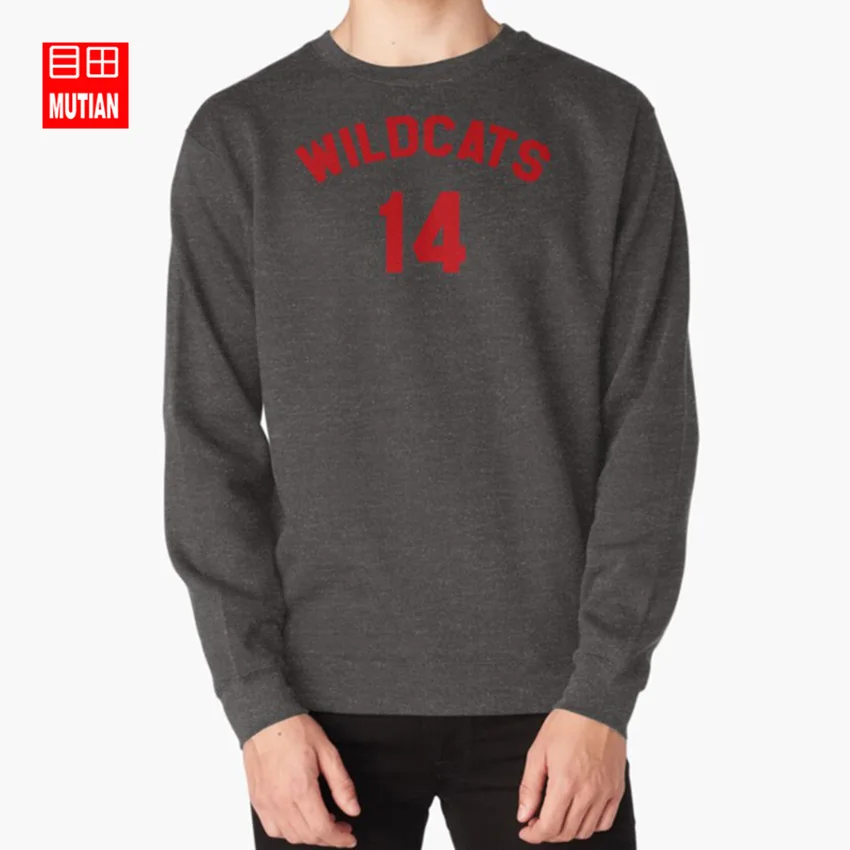High School Musical: Wildcats Red hoodies sweatshirts high school musical troy bolton wildcats 14 jersey basketball sports - Цвет: darkgrey-sweatshirt