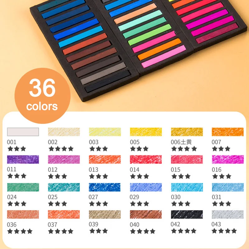 24 Colors Square and Soft Chalk Pastels Set