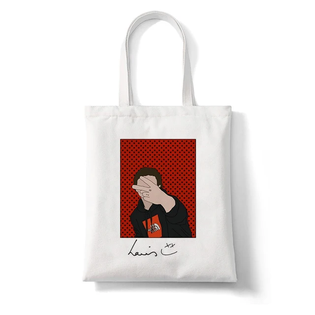 Louis Tomlinson Walls One Direction Shopper Bags Shopping Bag Tote Bag Shoulder Bag Canvas Bags Large Capacity College Handbag X260