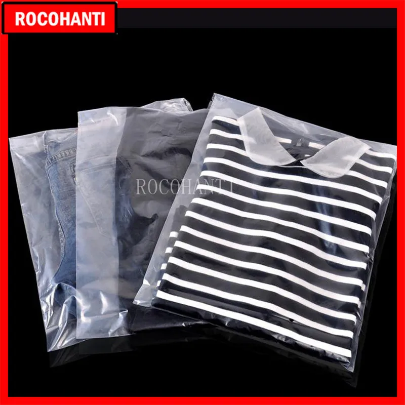 

1000pcs Custom LOGO Printed Soft Transparent PE Plastic Bag with Self Adhesive Seal for Garment Storage & Retail Packaing