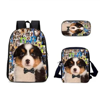 

Fashion 3D Exquisite Printed Schoolbags Breathable Travel Outdoor Three-Piece Multifunctional Schoolbags Student Schoolbag