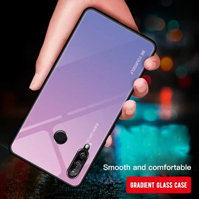 Чехол для телефона с градиентным закаленным стеклом для huawei P20Lite Y6 Y7 Y9 Prime Honor 9XPro 20 Lite Pro, стеклянный чехол для P Smart Z - Цвет: 2
