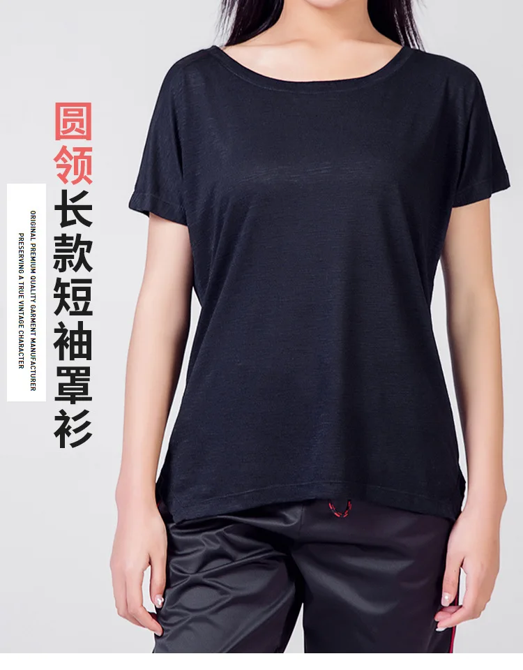 Новая спортивная женская одежда с коротким рукавом, футболка для фитнеса, быстросохнущая Свободная блузка, рубашка для йоги, летняя рубашка