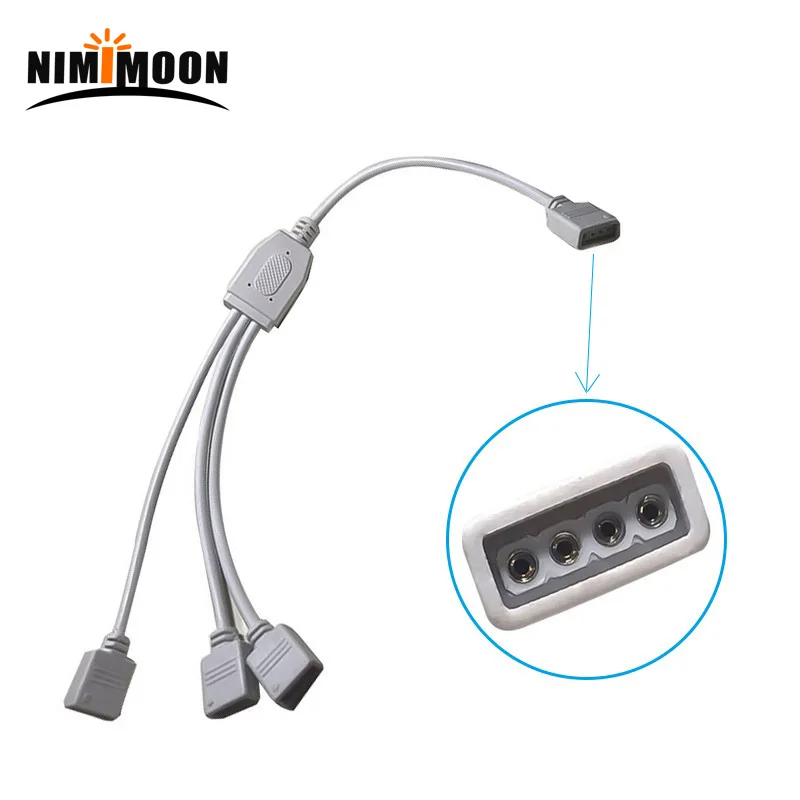 

4 Pin RGB RGBW Extension Cable Female Connector 1 to 3 Splitter Cable for 5050 3528 RGB RGBW RGBWW LED Strip Light