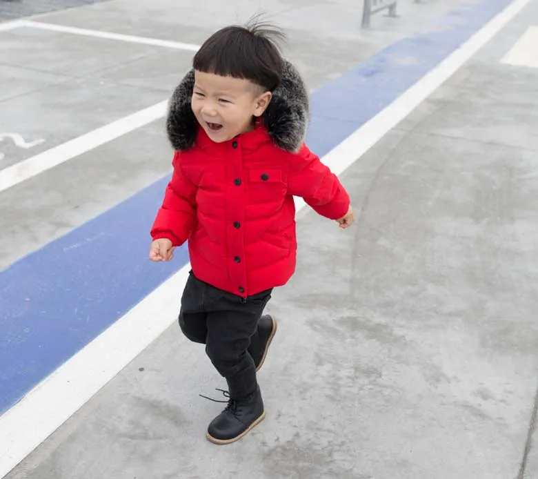 Kids Winter Duck Down Coats for Boys Girls 1-7Y,Children Hooded Outwear Jackets Windproof Outfits