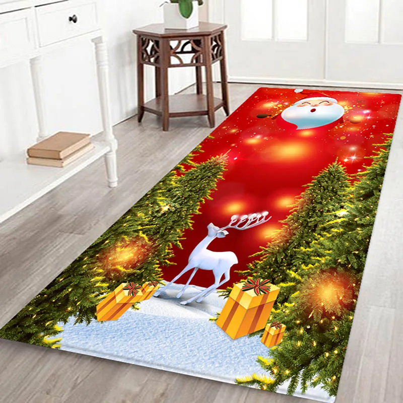 Christmas mat a Рождественский коврик, Рождественский праздничный коврик, рождественские вечерние коврики, домашний фланелевый нескользящий абсорбирующий мягкий коврик - Цвет: Christmas mat a