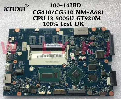 Материнская плата KTUXB CG410 / CG510 для ноутбука Lenovo 100-14IBD Плата ЦП i3 5005U GT920M DDR3 100%