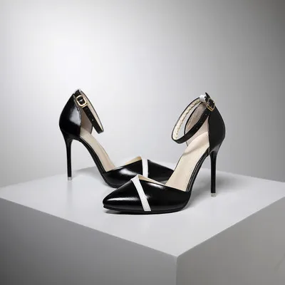 Summer Shoes New Women High Heels Korean Version Hollow Sexy Stiletto Sandals Wild Work Single Shoes Flat Sandals - Цвет: Black 10 cm