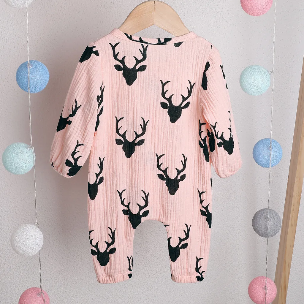 new born baby clothes baby boy romper winter clothes costume romper onesie disfraz bebe halloween 2019 Christmas Deer Cartoon Z4