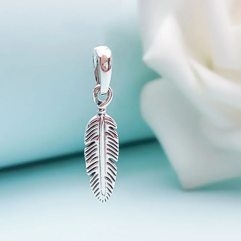 

Authentic 925 Sterling Silver Charm Creative Dream Catching Feather Pendant Fit Pandora Women Bracelet & Necklace Diy Jewelry