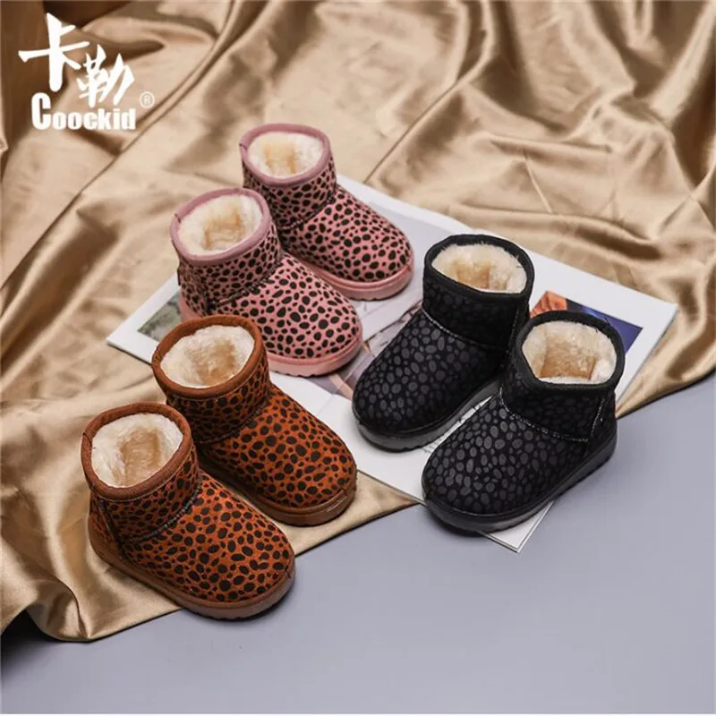 

2019 Winter Plush Baby Girls Snow Boots Warm Shoes Pu Leather Flat With Baby Toddler Shoes Outdoor Snow Boots Girls Kids Shoes