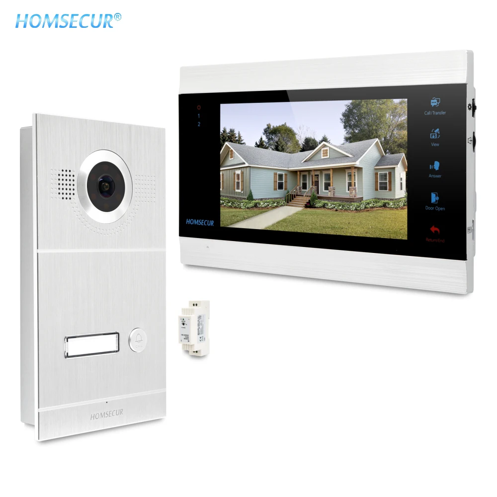 HOMSECUR " проводной видео домофон система вызова 1.3MP с серебряной камерой заподлицо IP65 ИК Ночное Видение