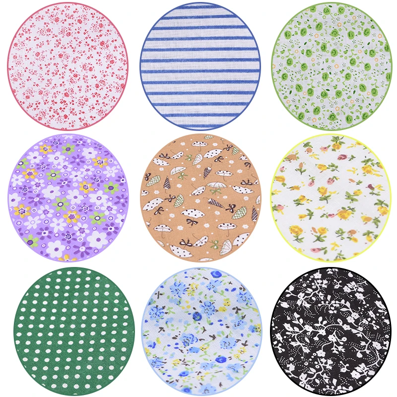 7pcs 25*25cm Cotton Fabric Printed Cloth Sewing Quilting Fabrics for Patchwork Needlework DIY Handmade Accessories