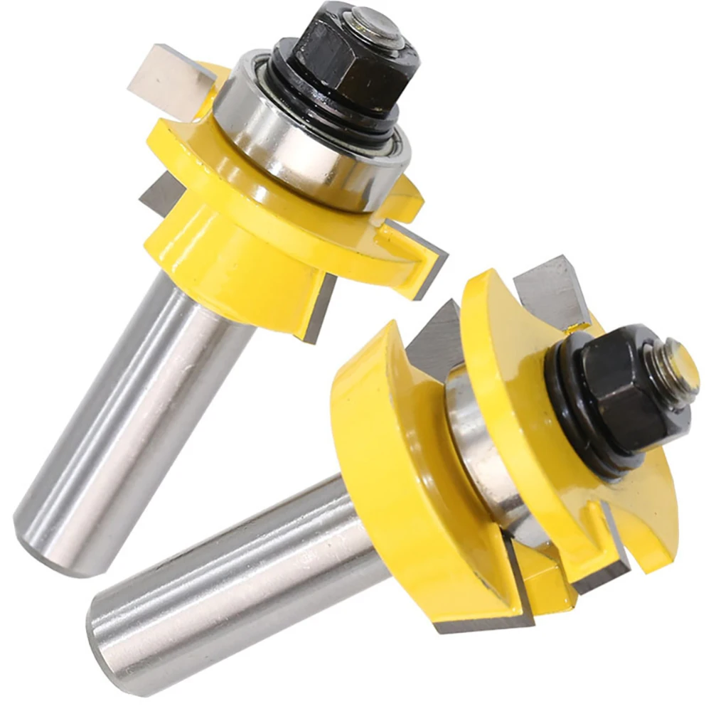 

2Pcs Bevel Rail and Stile Glue Joint Router Bit Alloy Flush Trim Router Bits for Cabinet Door 1/2 Inch Machine Tools Accessories