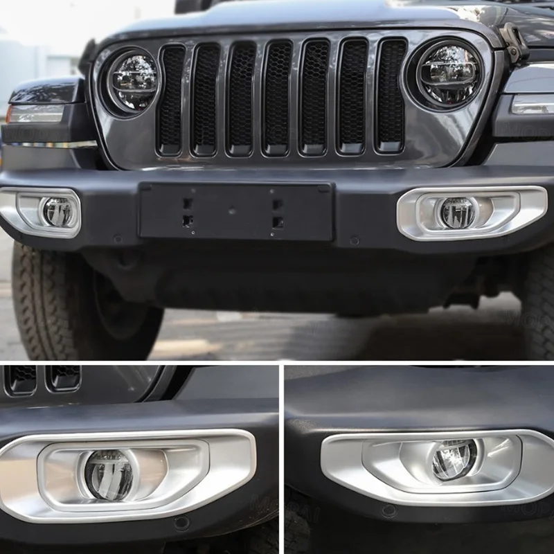 Автомобильные наклейки для Jeep Wrangler Up ABS автомобильный передний противотуманный светильник, декоративный чехол для Jeep Wrangler JL автомобильные аксессуары
