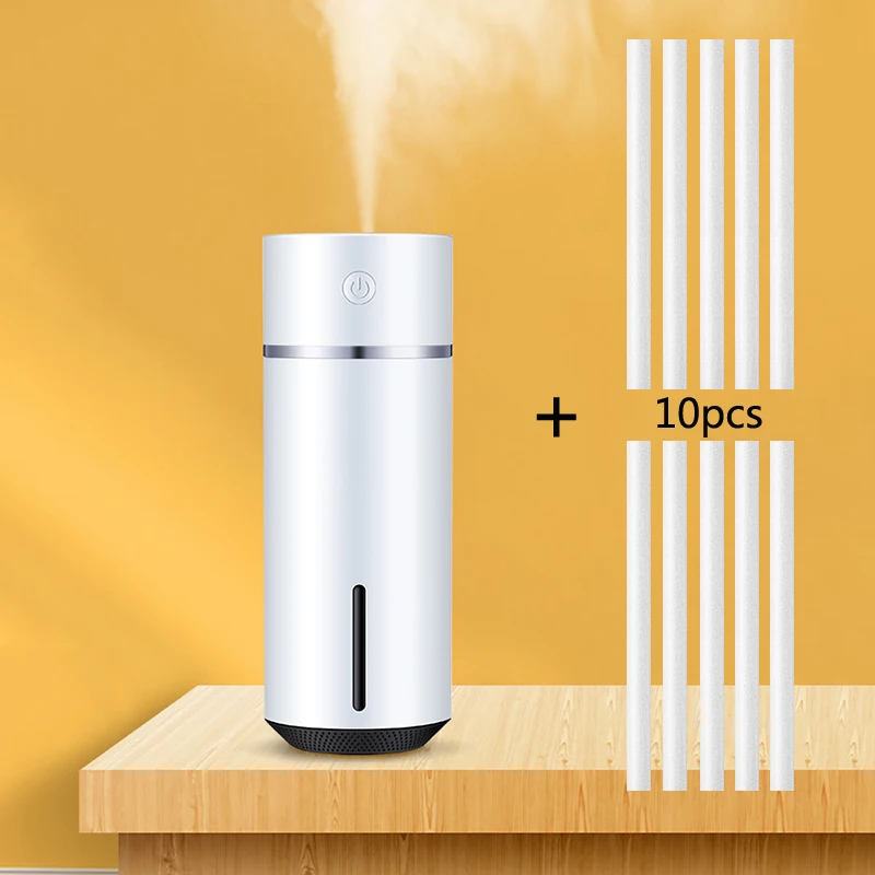 240 мл увлажнитель воздуха, диффузор для эфирных масел, Fogger, офисный USB, бесшумный, с 7 цветами, Автомобильный увлажнитель воздуха, автомобильный Ароматический диффузор - Цвет: White and 10 filter