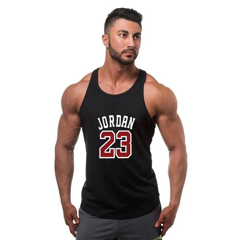 Летний бренд Jordan 23 Мужской хлопковый жилет с мужской фитнес костюм camisetas хип-хоп без рукавов