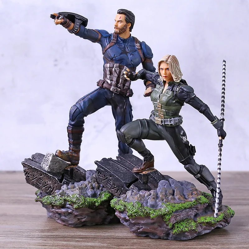 

Marvel Black Widow Captain America Statue Avengers Scarlet Johansson Iron Studios Figure Toy Brinquedos Figurals Model Gift