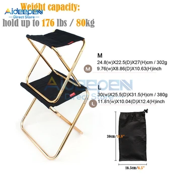 

Aluminum Outdoor Folding Fishing Chair Ultra Light Weight Portable Folding Camping Picnic Stool Fishing Chair With Storage Bag