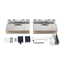 Rueda colgante de puerta de vidrio de acero inoxidable, rodamiento de carga, rodillo de puerta de vidrio, polea de riel colgante, 110kg